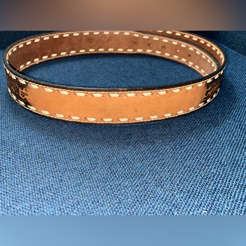 Urban Cowboy top grain cowhide Name plate Leather Belt 40 NEW 🎁 Vintage 70’s